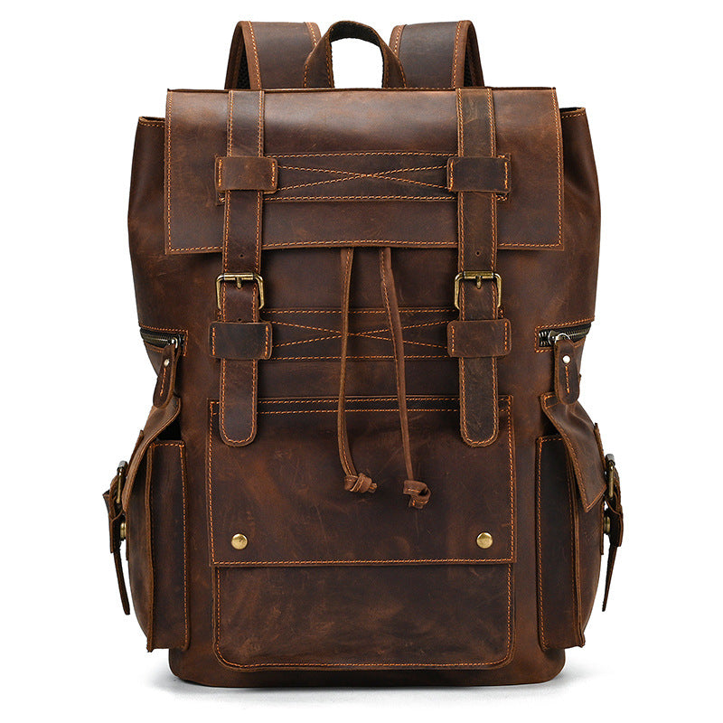 Leather Large Capacity Vintage Crazy Horse Backpack