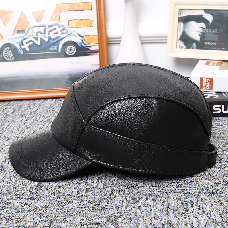 Men&#39;s leather baseball cap