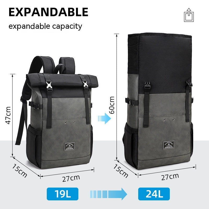 Large Capacity Men&#39;s And Women&#39;s Roll-up Backpack