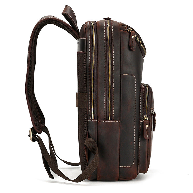 Leather Backpack Vintage Backpack Men&#39;s Cowhide