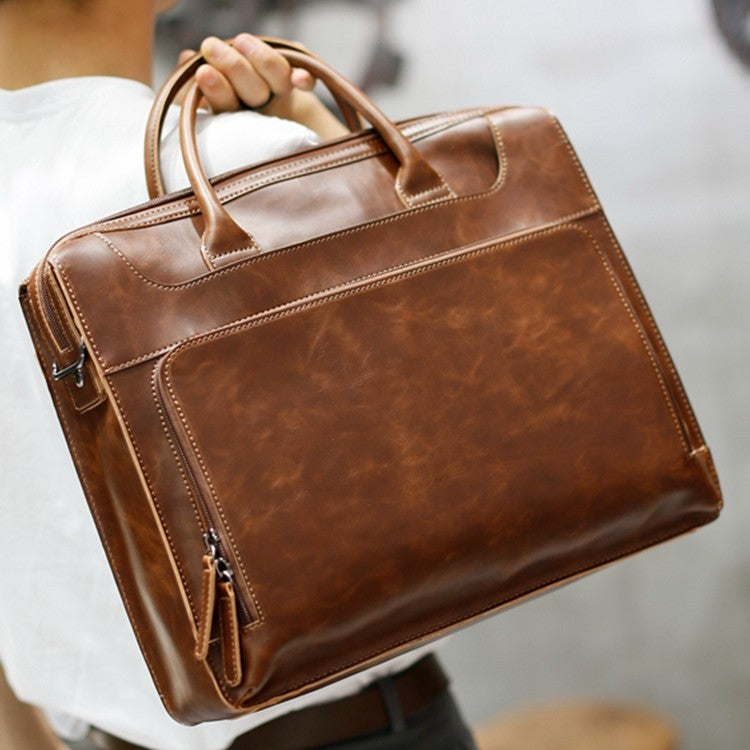 Genuine Leather New Men&#39;s Handbag
