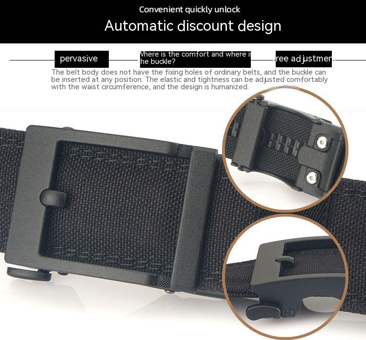Outdoor Casual Dual-use Men&#39;s Automatic Buckle Belt Thickened Hardened Double-layer Hanging
