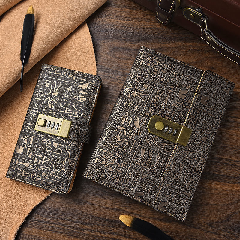 Password Book With Lock Diary European Style Retro Thick