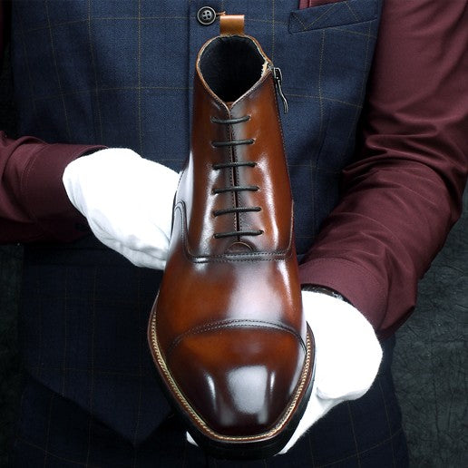 High-top Zipper Martin Boots Winter Leather Lace-up