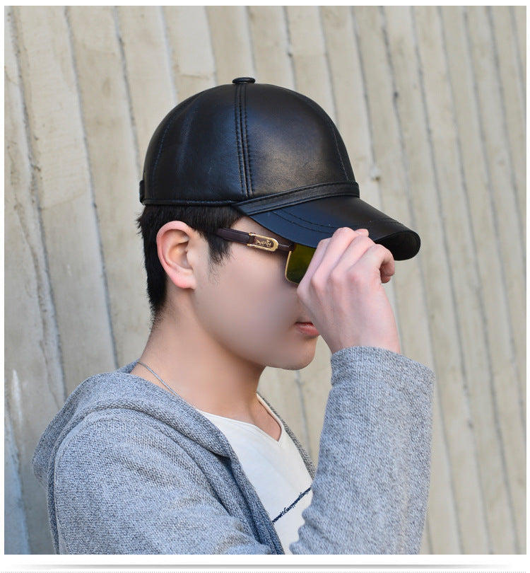 Men&#39;s Sheepskin Light Board Baseball Hat