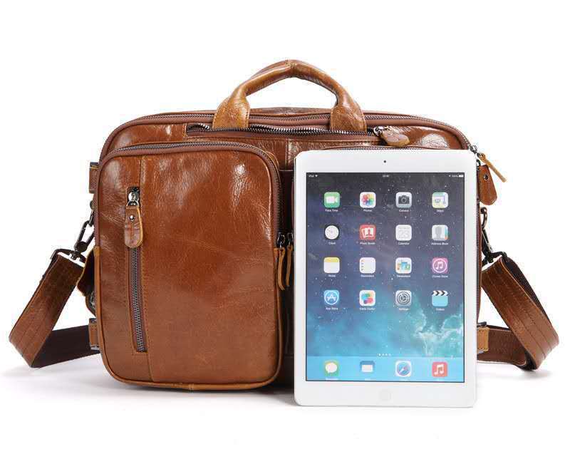 Men&#39;s Multi-functional First-layer Imported Leather Bag