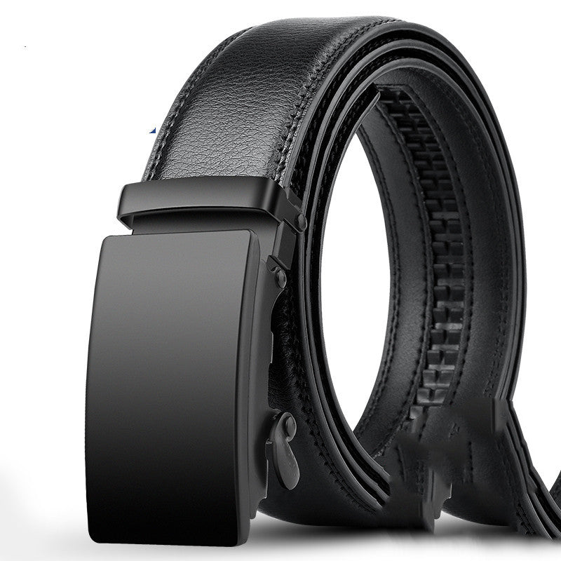 Belt Men&#39;s Leather Automatic Buckle Pure Cowhide Belt