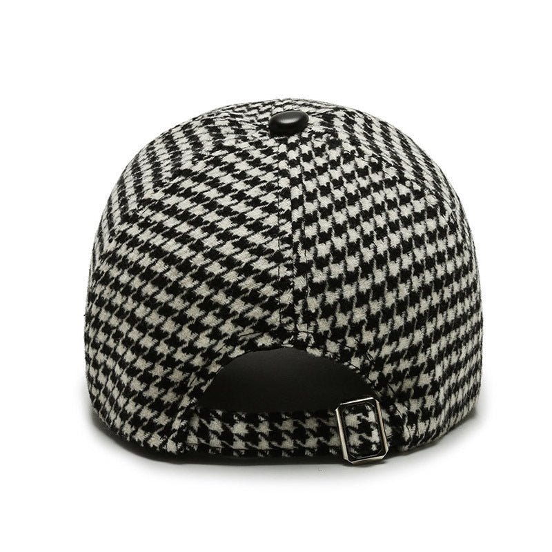Men&#39;s And Women&#39;s Fashion Houndstooth Fine Grid Baseball