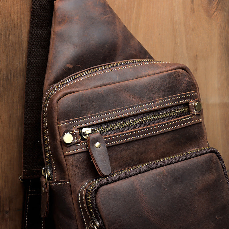 New Vintage Genuine Leather Men&#39;s Bag