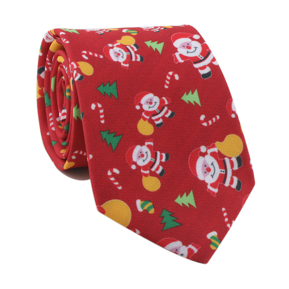 Santa Claus Style Sika Deer Christmas Tree Tie