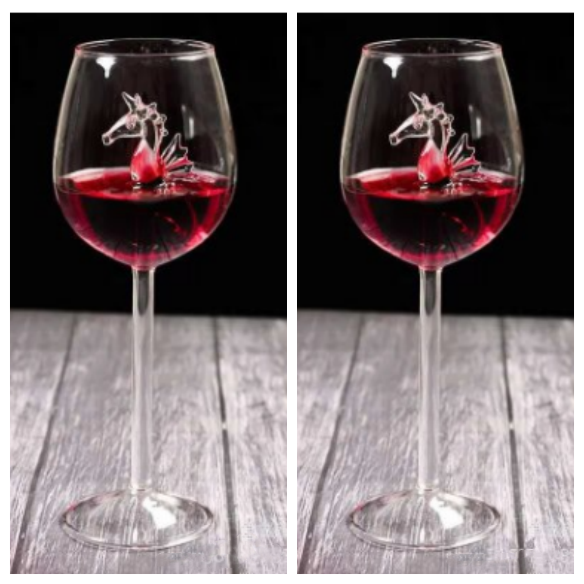 Sea Horse Starfish Dolphin Red Wine Glass Cup
