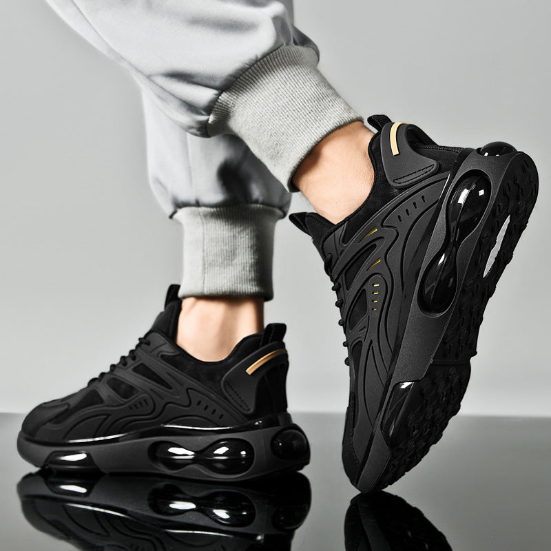 New Casual Sports Black All-match Height Increasing Running Shock Absorption Men&#39;s Shoes