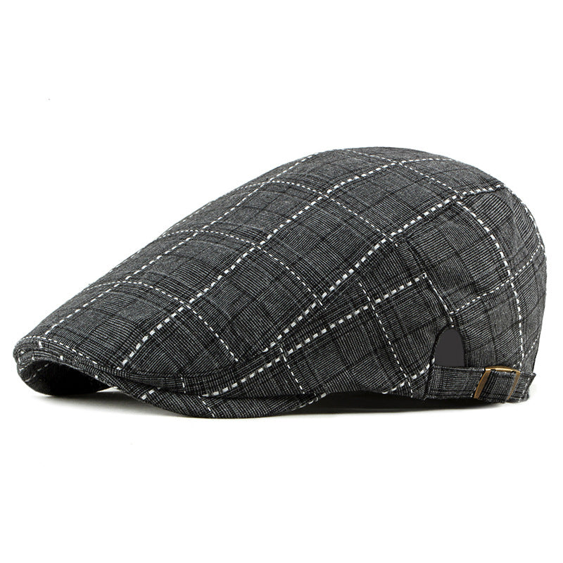 British Retro Duck Tongue Hat Men&#39;s Plaid