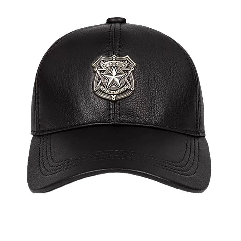 Sheepskin Leather Hat Men&#39;s Warm