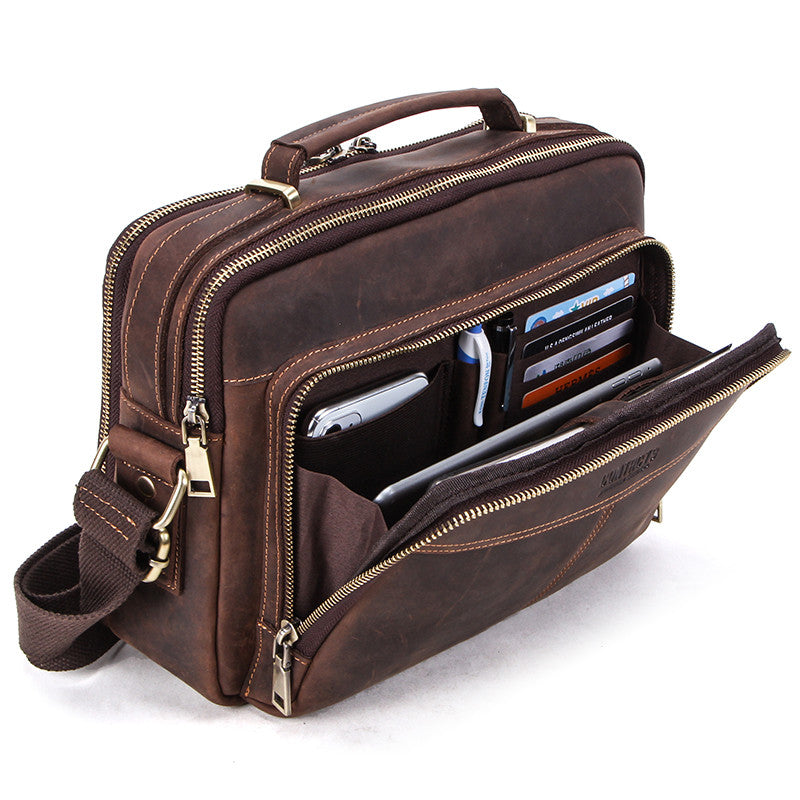 Multifunctional leather men&#39;s bag