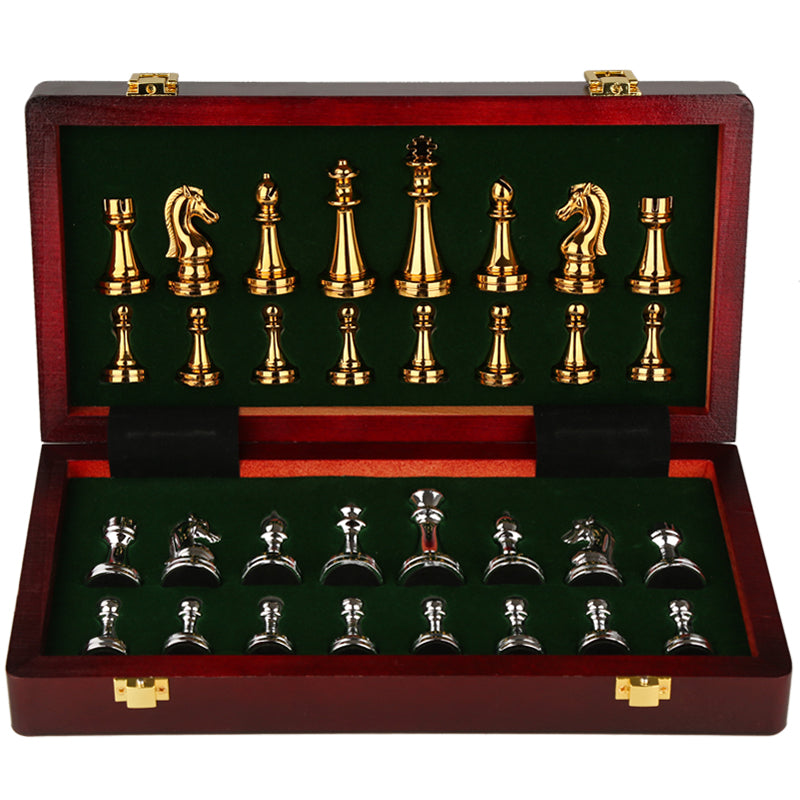 Chess Premium Gift Box Metal Bronze Children&#39;s Folding