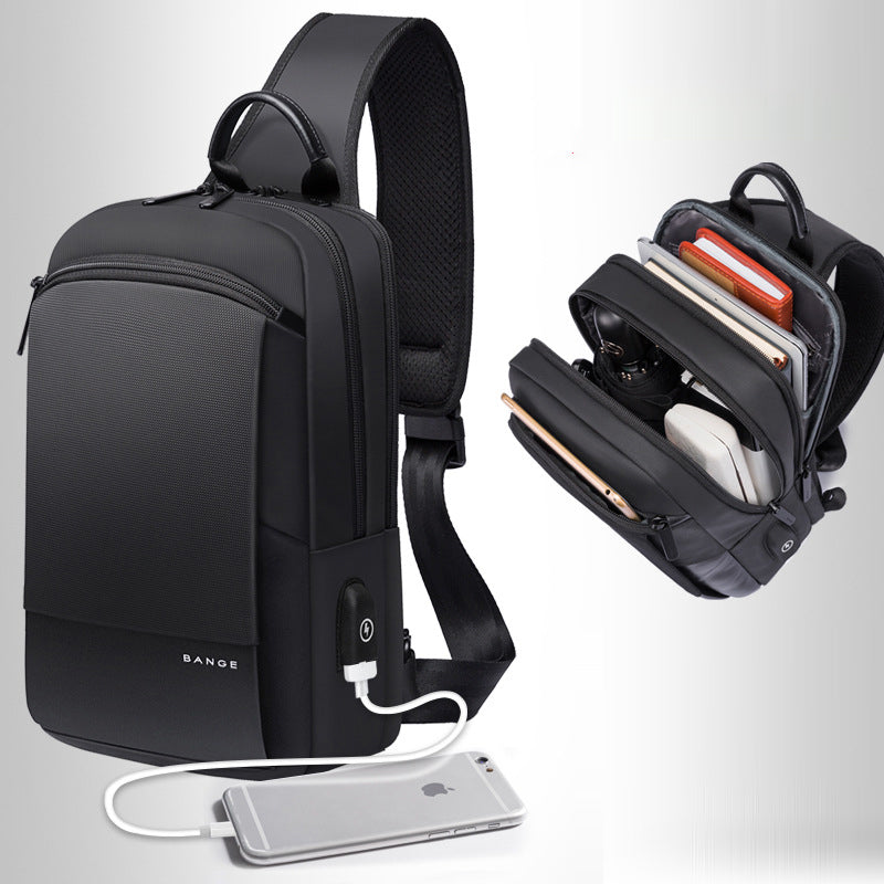 Casual Men&#39;s Usb Oxford Cloth Men&#39;s Chest Bag