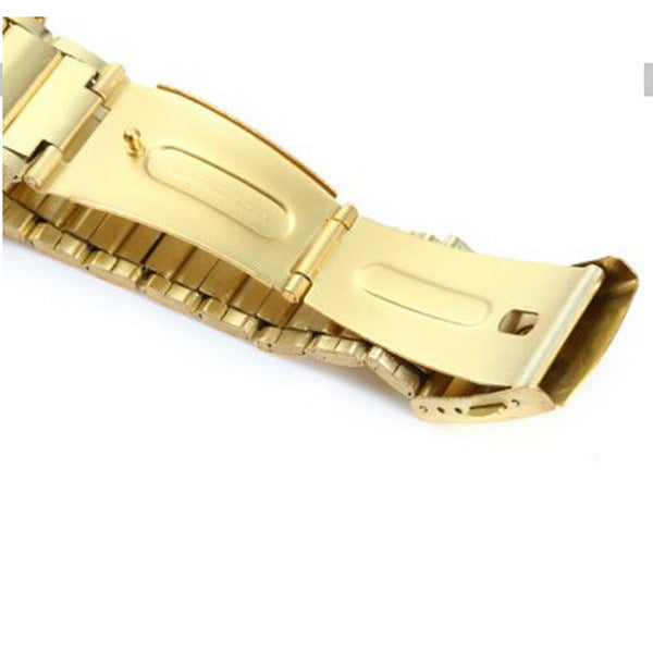 Men&#39;s Dual Time Zone Steel Band Waterproof Watch