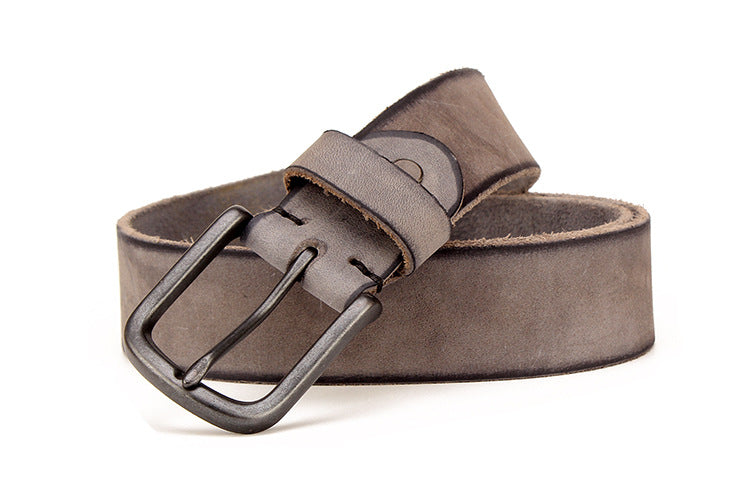 Men&#39;s leather pin buckle belt