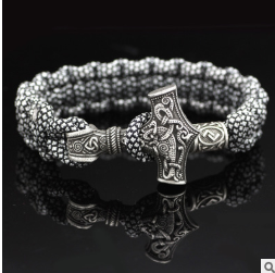 Vintage Thor&#39;s Hammer Braided Bracelet
