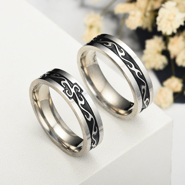 Men&#39;s Titanium Steel Vintage Ring