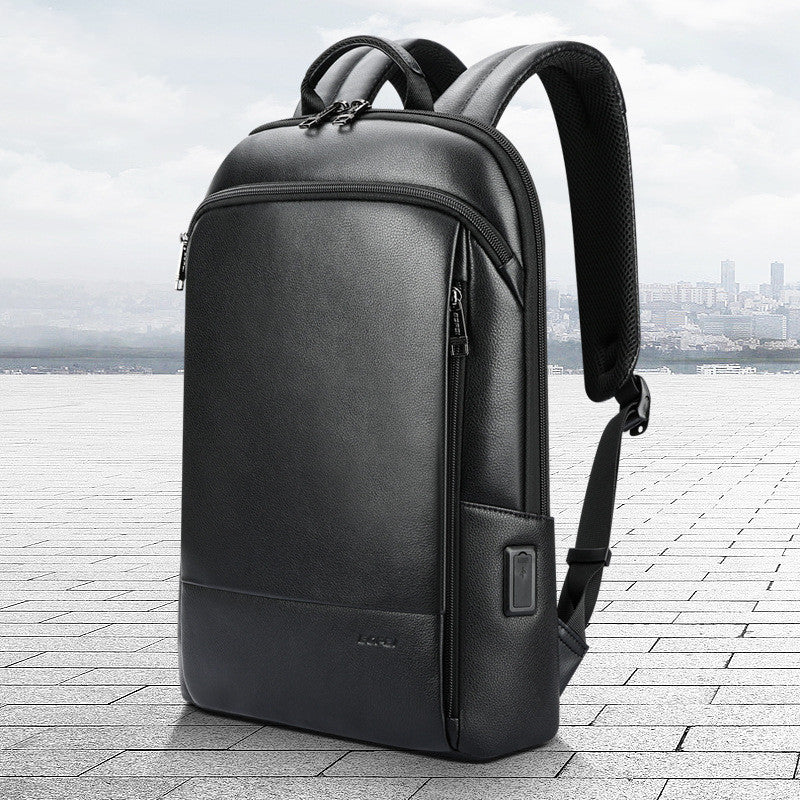Men&#39;s Fashion New Backpack High-end Genuine Leather