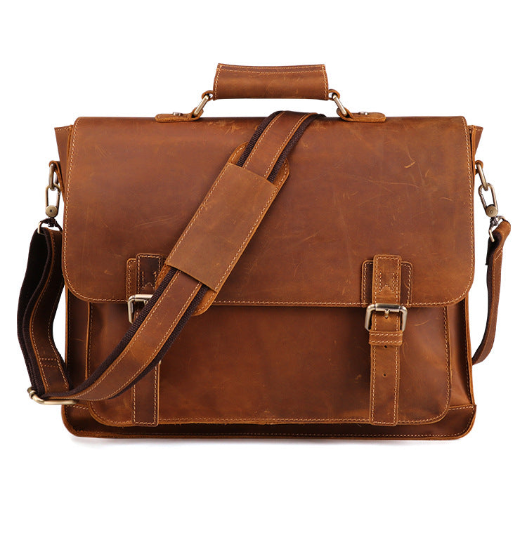 Genuine Leather Men&#39;s Business Briefcase