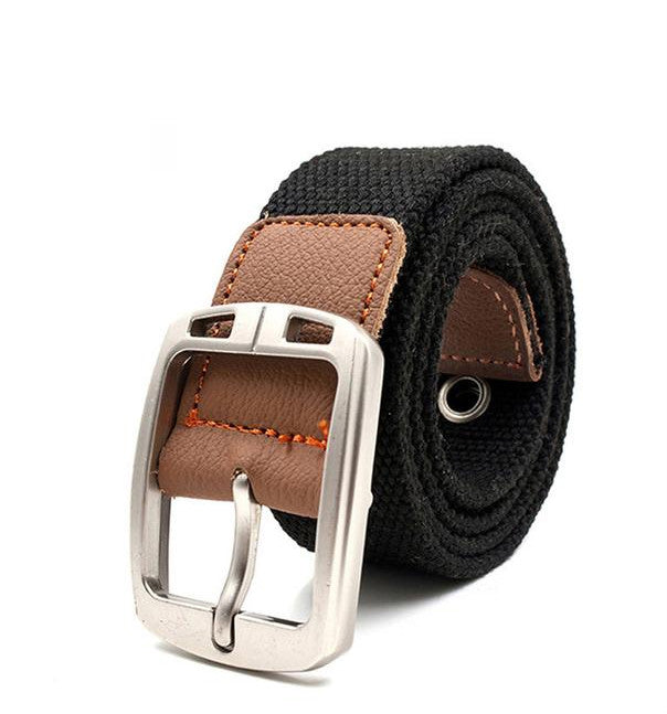 Canvas belt men&#39;s and women&#39;s pin buckle belt