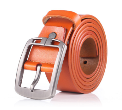 Men&#39;s retro leather belt Men&#39;s ancient silver Japanese word buckle casual pure leather pants belt