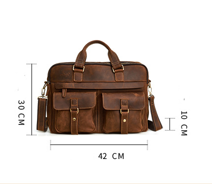 Genuine men&#39;&#39;s bags retro men&#39;&#39;s business bags briefcase cowhide oblique Bag 15.6 inch Laptop Bag