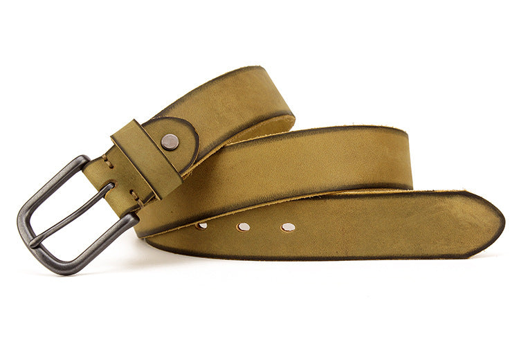 Men&#39;s leather pin buckle belt