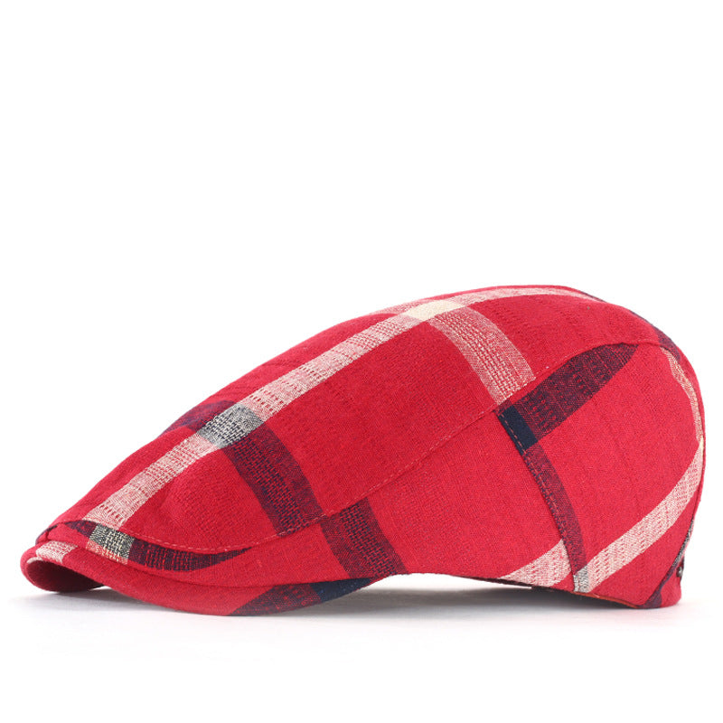 Plaid sunscreen cap