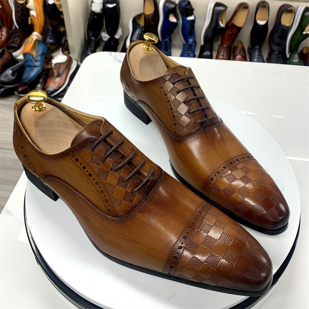 Men&#39;s Black Brown Business Casual Leather Shoes