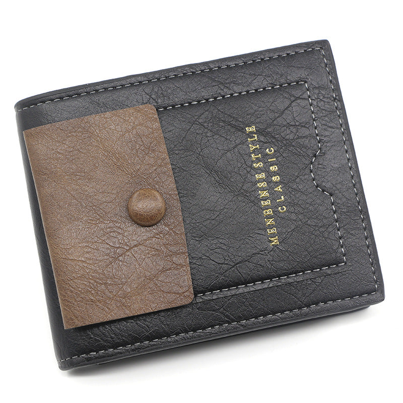 Men&#39;s Short Retro Large Capacity Fashion Casual Multi-card Wallet