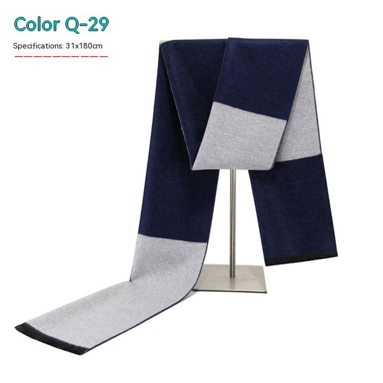 Men&#39;s Striped Winter Warm Artificial Cashmere Scarf