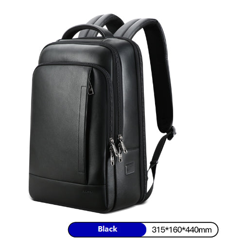 Backpack Leather Backpack Men&#39;s Business Trip First Layer Leather Backpack Computer Bag