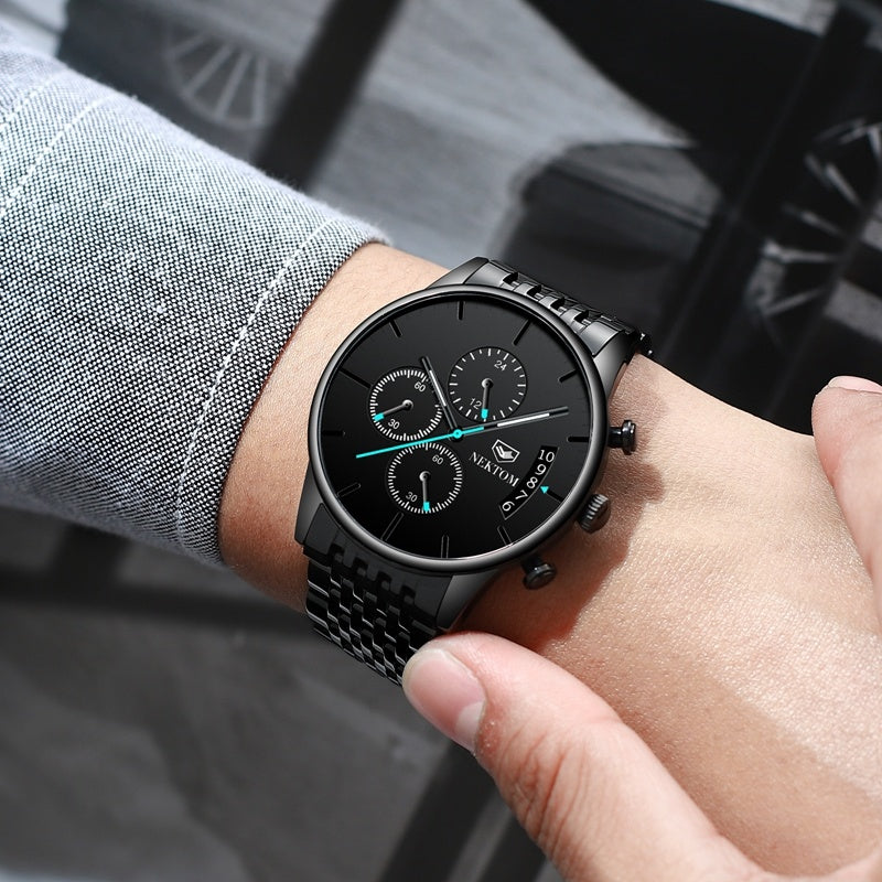 Men&#39;s solid steel watch