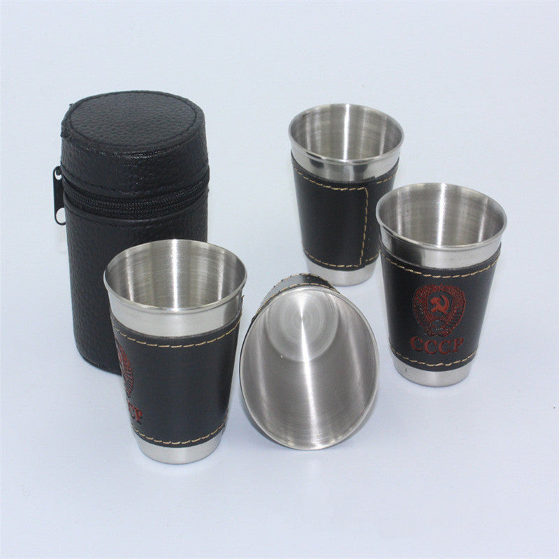 Leather small wine glass