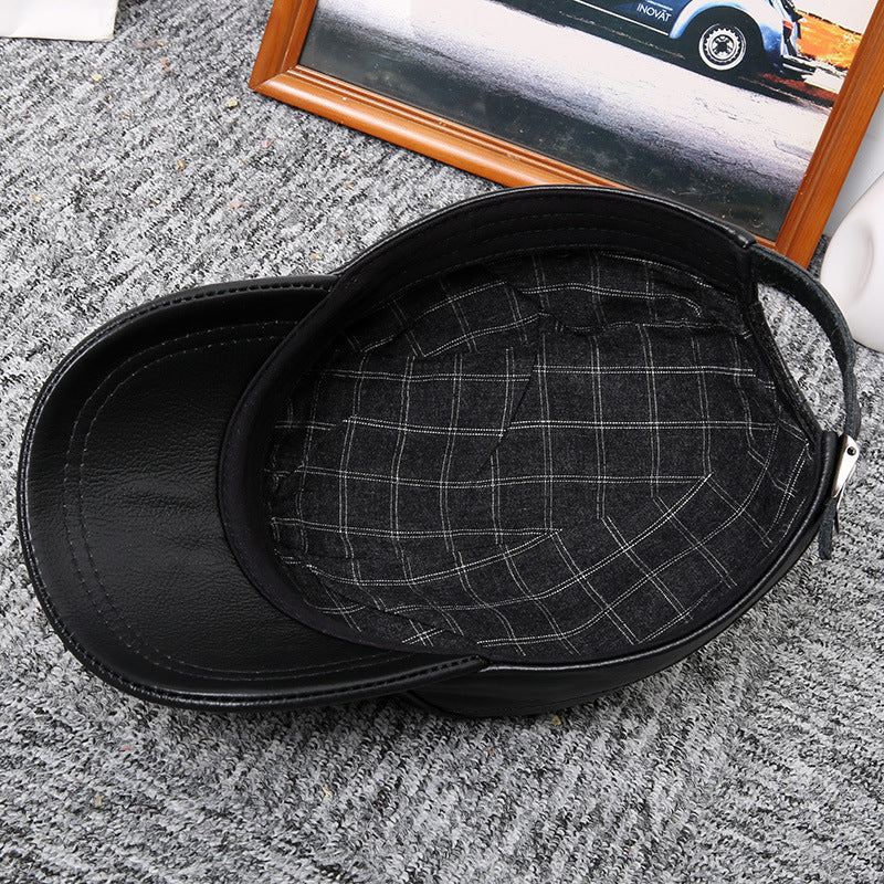 Men&#39;s leather baseball cap