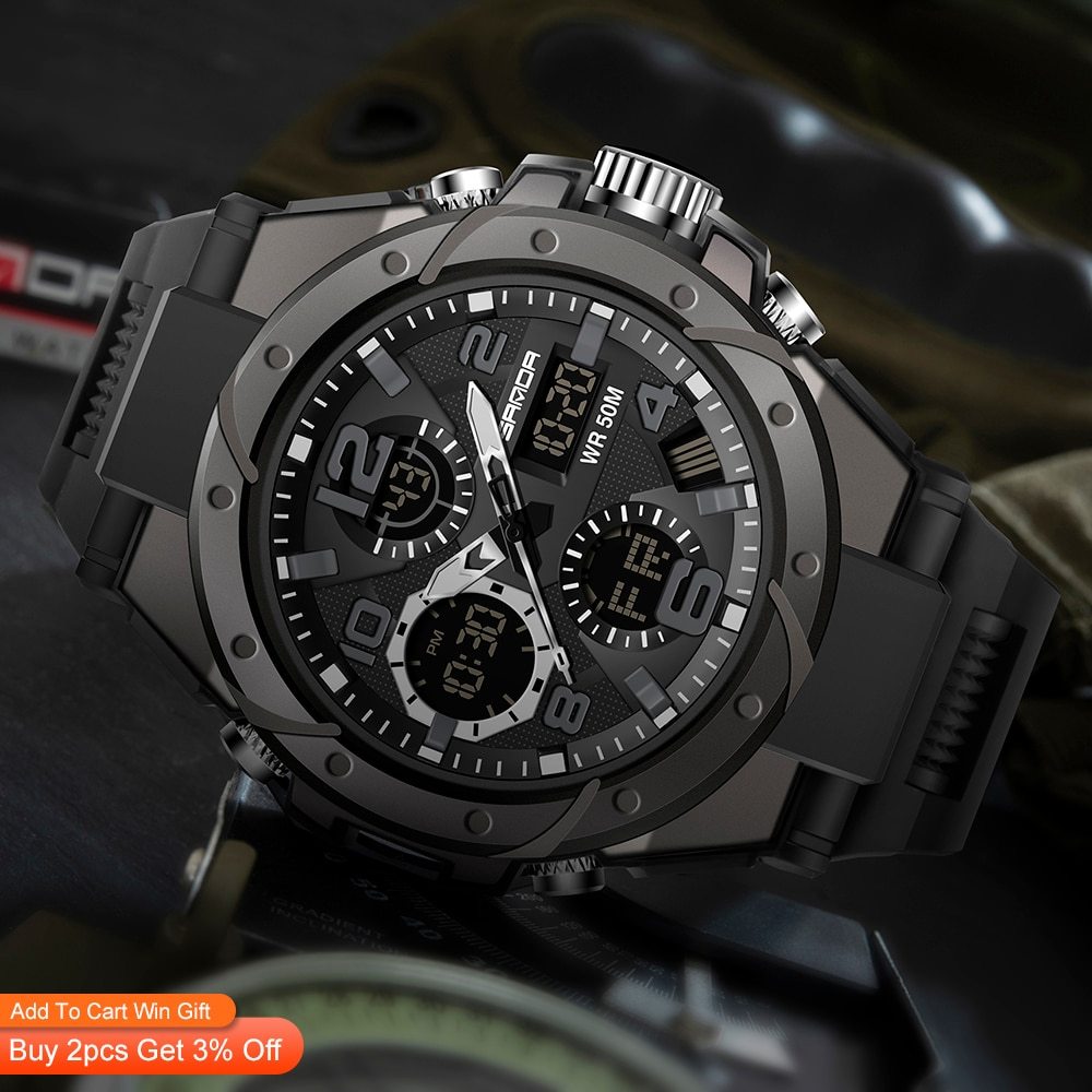 SANAD Top Brand Luxury Men&#39;s Military Sports Watches