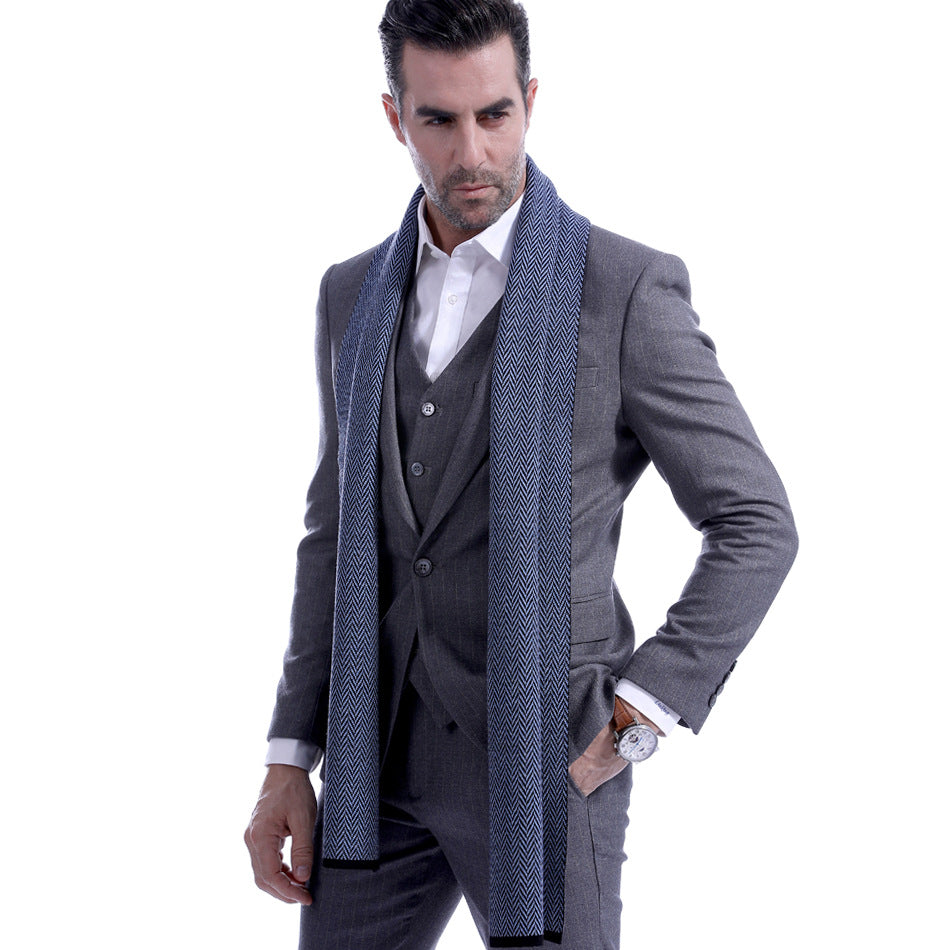 Men&#39;s scarf young unisex herringbone scarf