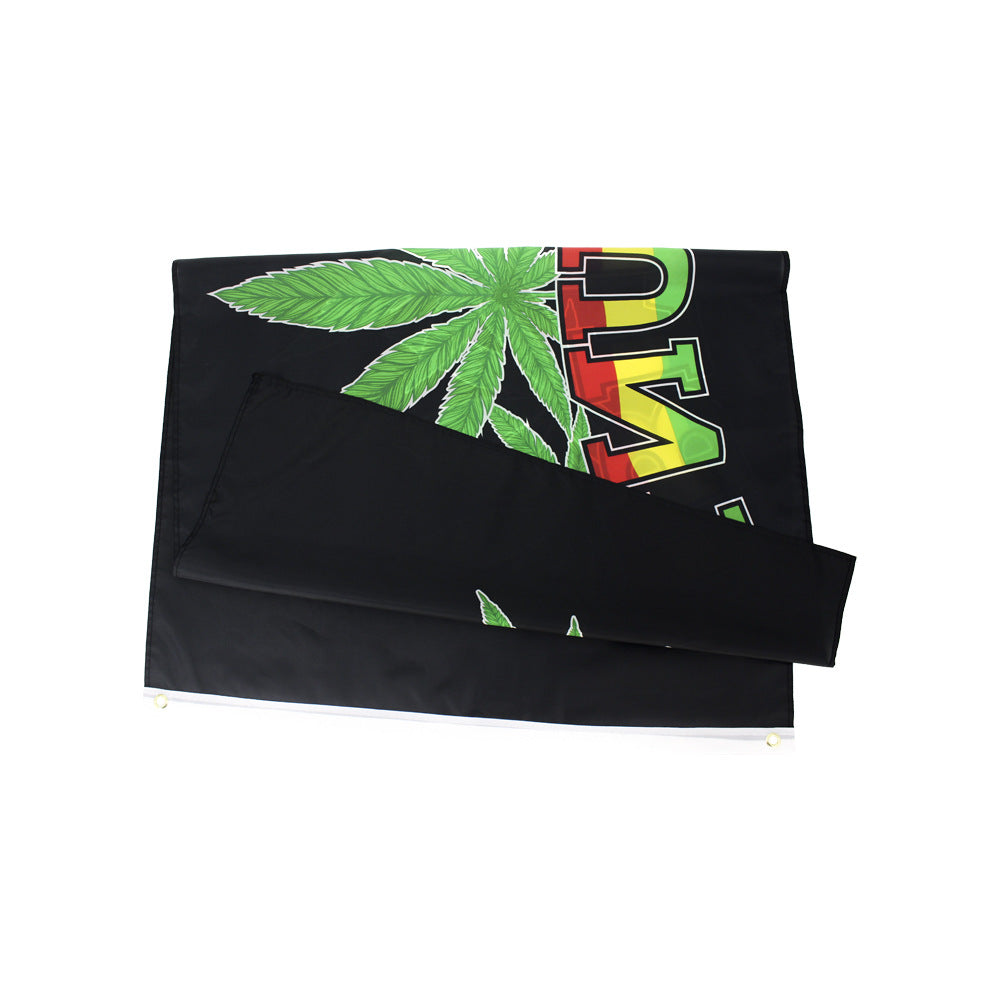 Rectangular Green Leaf Character Blunt Flag