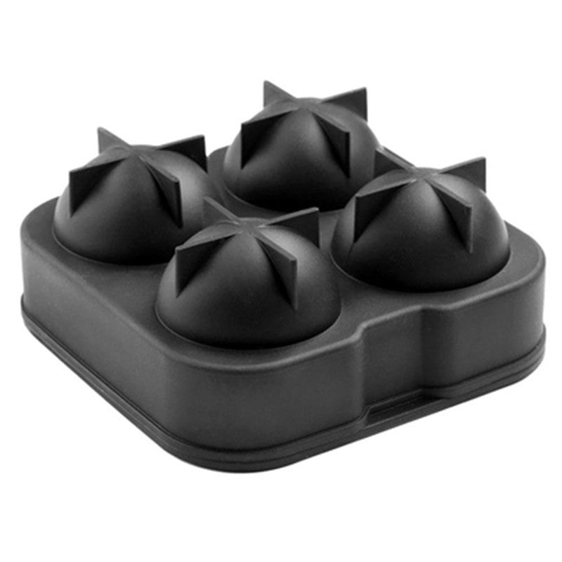 Four-piece Ice Hockey Ice Box With Lid Silicone Ball Ice Tray Bar Ice Hockey Mold Cocktail Silicone