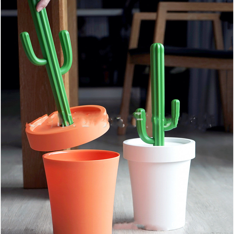 Plastic Cactus Toilet Brush Cactus Wastebasket