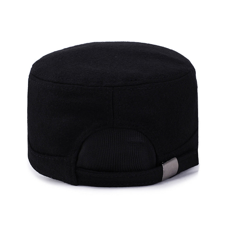 Men&#39;s Warm Woolen Flat Top Hat