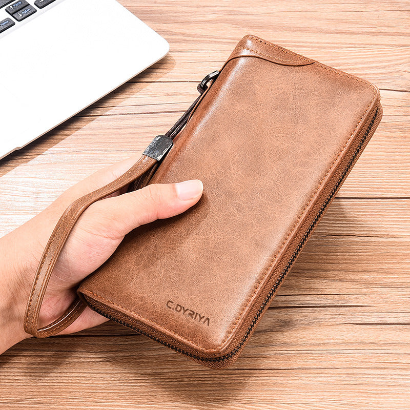 Simple Business Wallet Multifunctional Card Holder Men&#39;s Wallet Long Zip Wallet