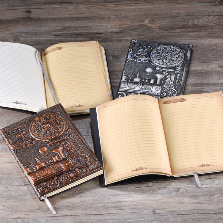 Handmade hardcover embossed retro notepad