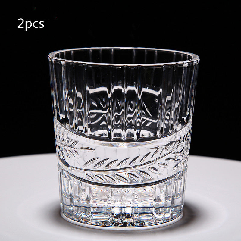 Whiskey Glass Heat-resistant Foreign Wine Glass Lead-free Crystal Glass Ins Wind Nordic Style Household Beer Glass 280ML