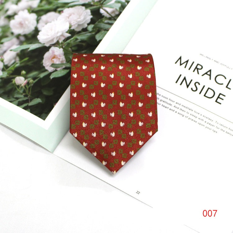 Casual Men&#39;s Tie Business Formal Wear 9CM Printed British Style Polyester Yarn Tie