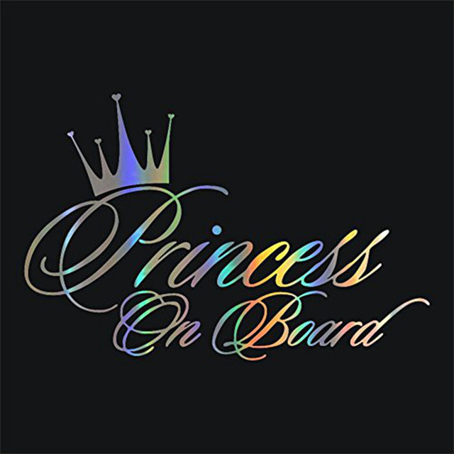 Princess Baby On Board Car Sticker Crown Princess Car Sticker A262